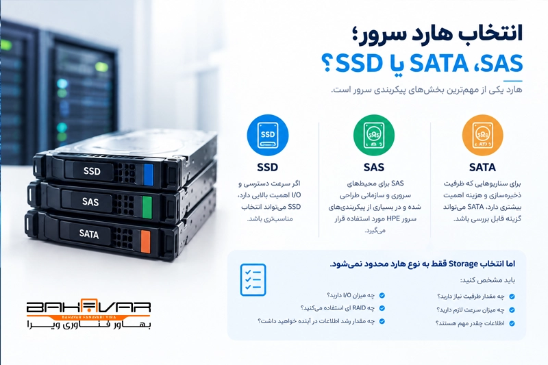 انتخاب هارد سرور؛ SAS، SATA یا SSD؟ | بهاور فناوری ویرا