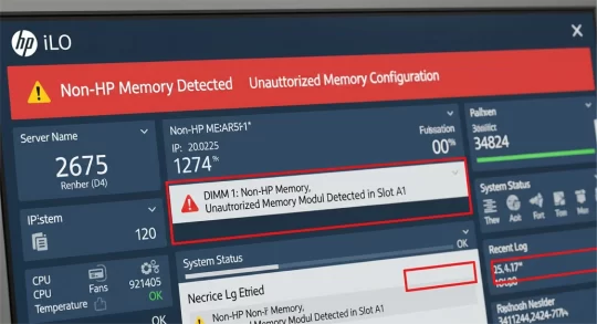 خطاهای نرم افزاری رم های غیر hp